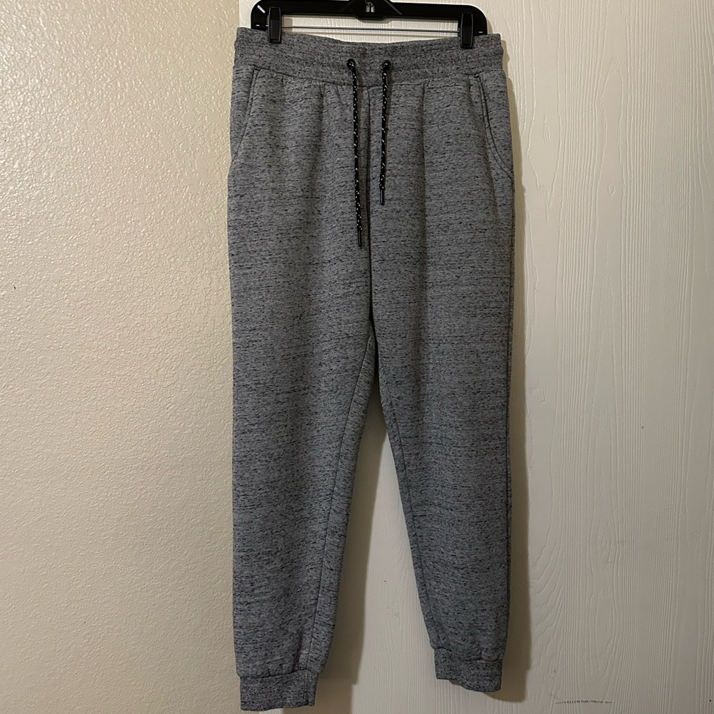 Gray Sherpa-Lined Jogger Sweatpants